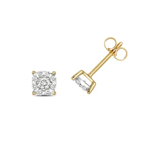 Gold Diamond Stud Earrings 0.36ct